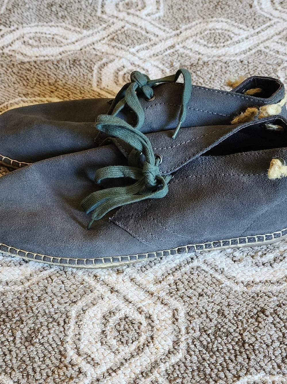 Aldo Gray Suede Chukka Boots with Green Laces